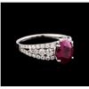 Image 1 : 2.46ct Ruby and Diamond Ring - 18KT White Gold