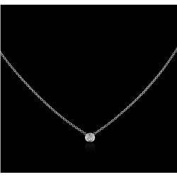 14KT White Gold 0.09ct Diamond Solitaire Necklace