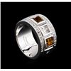 Image 4 : 0.54ctw Citrine and White Sapphire Ring - .925 Silver