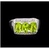 Image 2 : Crayola 2.40ctw Peridot and White Sapphire Ring - .925 Silver