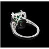Image 3 : 4.00ct Emerald and Diamond Ring - 14KT White Gold