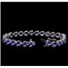Image 3 : 14KT White Gold 9.46ctw Tanzanite and Diamond Bracelet