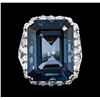 Image 2 : 14KT White Gold 31.13ct Topaz and Diamond Ring