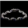 Image 1 : 6.84ctw Sapphire and Diamond Bracelet - 14KT White Gold