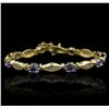 Image 1 : 14KT Yellow Gold 5.36ctw Tanzanite and Diamond Bracelet