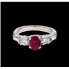 Image 2 : 1.40ct Ruby and Diamond Ring - Platinum