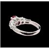 Image 3 : 1.40ct Ruby and Diamond Ring - Platinum