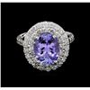 Image 2 : 3.56ct Tanzanite and Diamond Ring - 14KT White Gold