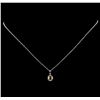 Image 2 : 0.30ct Yellow Sapphire and Diamond Pendant With Chain - 14KT White Gold