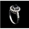 Image 4 : 3.86ctw Black Diamond Ring - 14KT White Gold