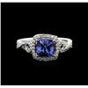 Image 2 : 14KT White Gold 1.62ct Tanzanite and Diamond Ring