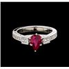 Image 2 : 1.16ct Ruby and Diamond Ring - 18KT White Gold