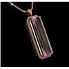 Image 3 : 14KT Rose Gold GIA Certified 162.70ct Kunzite and Diamond Pendant With Chain