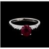 Image 2 : 1.23ct Ruby and Diamond Ring - 14KT White Gold