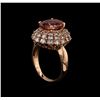 Image 4 : 3.70ct Tourmaline and Diamond Ring - 14KT Rose Gold