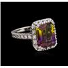 Image 1 : 5.88ct Ametrine and Diamond Ring - 14KT White Gold