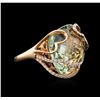 Image 2 : 18.10ct Peridot and Diamond Ring - 14KT Rose Gold