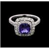 Image 2 : 2.00ct Tanzanite and Diamond Ring - 18KT White Gold