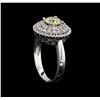 Image 4 : 1.50ctw Light Yellow Diamond Ring - 14KT White Gold