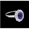 Image 1 : 1.50ct Tanzanite and Diamond Ring - 14KT White Gold