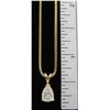 Image 4 : 0.76ct Diamond Pendant With Chain - 14KT Yellow Gold