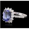 Image 1 : 14KT White Gold 2.38ct Tanzanite and Diamond Ring