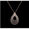 Image 1 : 0.96ctw Diamond Pendant With Chain - 14KT Rose Gold