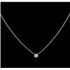 Image 1 : 14KT White Gold 0.09ct Diamond Solitaire Necklace
