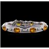 Image 1 : Crayola 20.00ctw Citrine and White Sapphire Bracelet - .925 Silver