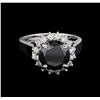 Image 2 : 3.98ctw Black Diamond Ring - 14KT White Gold