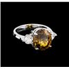Image 1 : 8.53ct Zircon and Diamond Ring - 14KT White Gold