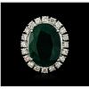 Image 2 : 14KT White Gold 11.46ct Emerald and Diamond Ring