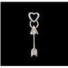 Image 1 : 0.10ctw Diamond Heart and Arrow Pendant - 14KT White Gold