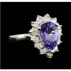 14KT White Gold 2.19ct Tanzanite and Diamond Ring