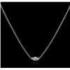 Image 1 : 14KT White Gold 0.15ct Diamond Solitaire Necklace
