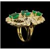 Image 4 : 4.70ctw Emerald and Diamond Ring - 14KT Yellow Gold