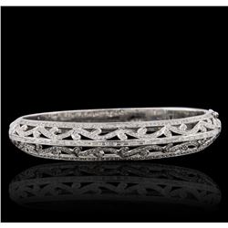 18KT White Gold 1.68ctw Diamond Bangle Bracelet