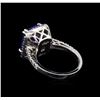 Image 3 : 5.58ct Tanzanite and Diamond Ring - 14KT White Gold