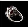 Image 3 : 10.85ct Ruby and Diamond Ring - 14KT White Gold