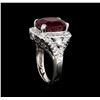 Image 4 : 10.85ct Ruby and Diamond Ring - 14KT White Gold