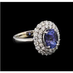 2.73ct Tanzanite and Diamond Ring - 14KT White Gold