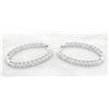 Image 2 : 3.12ctw Diamond Hoop Earrings - 14KT White Gold