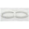 Image 8 : 3.12ctw Diamond Hoop Earrings - 14KT White Gold