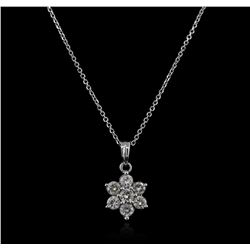 14KT White Gold 0.35ctw Diamond Pendant With Chain