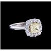 Image 1 : 2.11ctw Fancy Light Yellow Diamond Ring - 14KT Two-Tone Gold