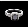 Image 2 : 2.64ct Fancy Black Diamond Ring - 14KT White Gold