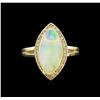 Image 2 : 2.91ct Opal and Diamond Ring - 14KT Yellow Gold