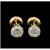 Image 1 : 1.56ctw Diamond Solitaire Earrings - 14KT Yellow Gold