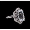 Image 1 : 14KT White Gold 5.13ct Aquamarine and Diamond Ring