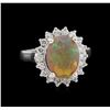 Image 1 : 2.28ct Opal and Diamond Ring - 14KT White Gold